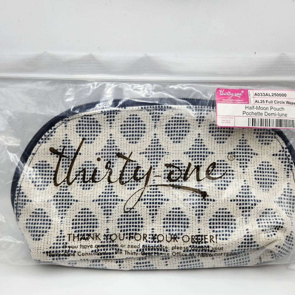 Thirty-One Half Moon Pouch Cosmetic Bag